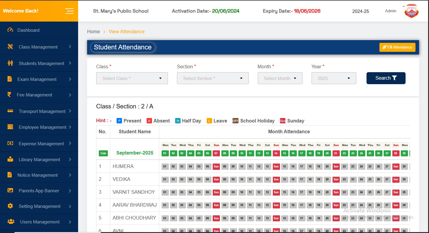 Attendance Management Dashboard by Codeflix Technologies Pvt. Ltd.