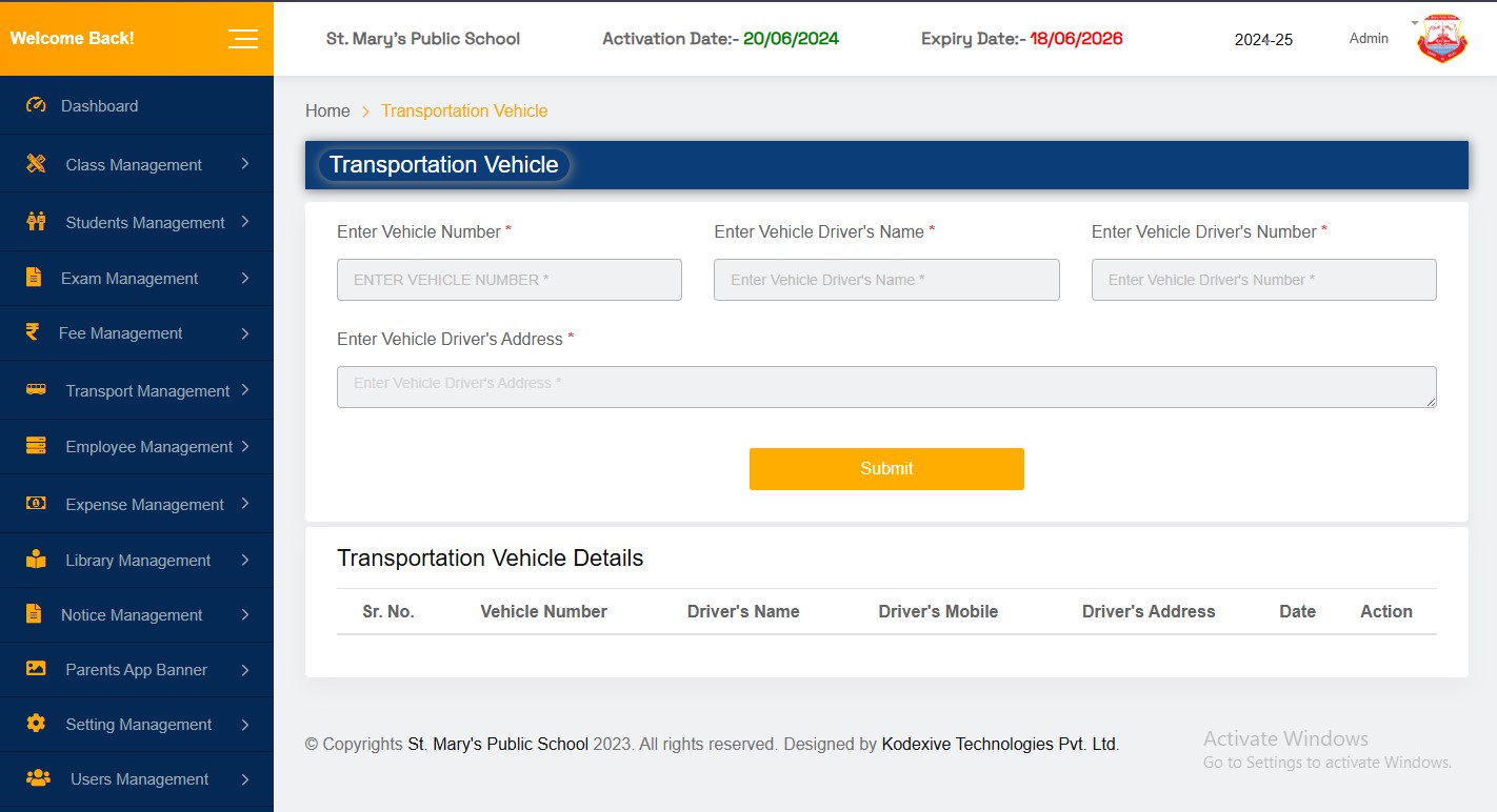 School Transport Management System by Codeflix Technologies Pvt. Ltd.
